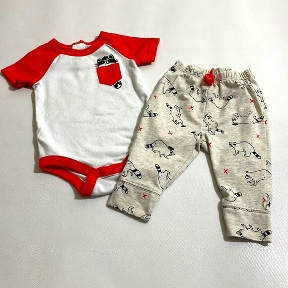 Cat & Jack Raccoon Onesie/Pants Set - Picture 1 of 7